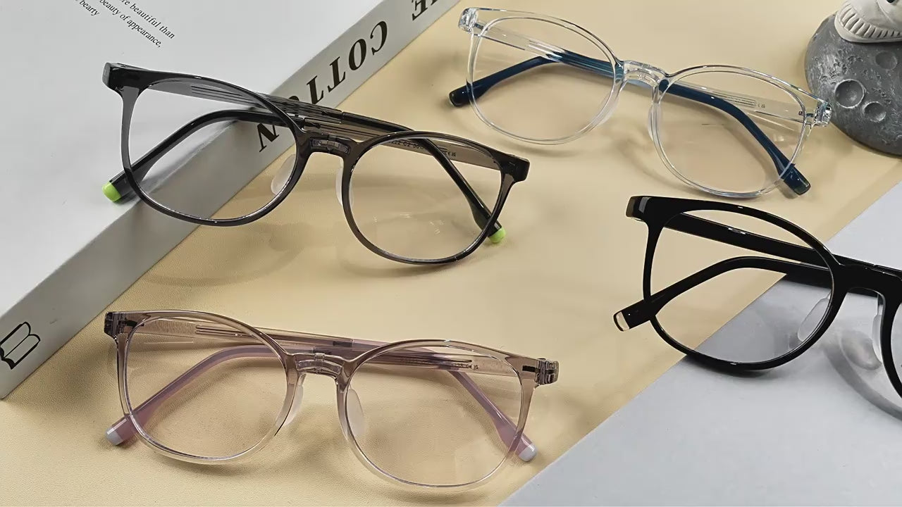 FOURGEM Kids Anti-Blue Light Oval Eyeglasses Frames K8222