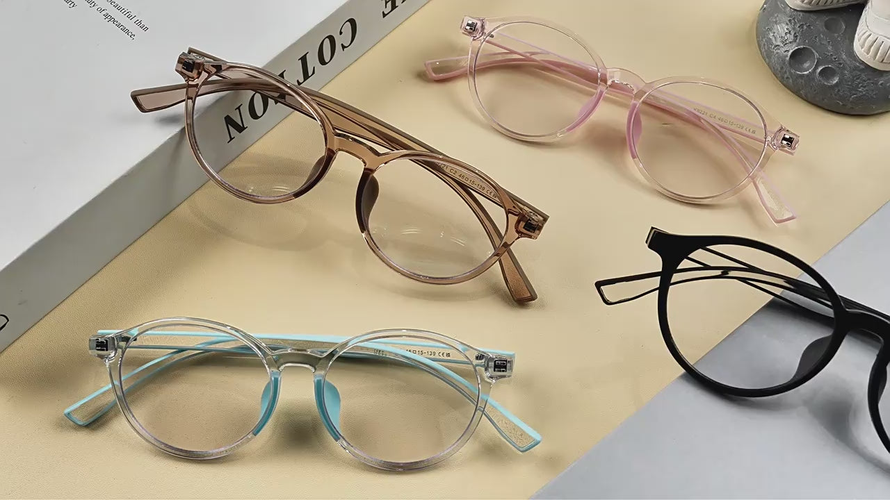 FOURGEM Kids Anti-Blue Light Oval Eyeglasses Frames K8221