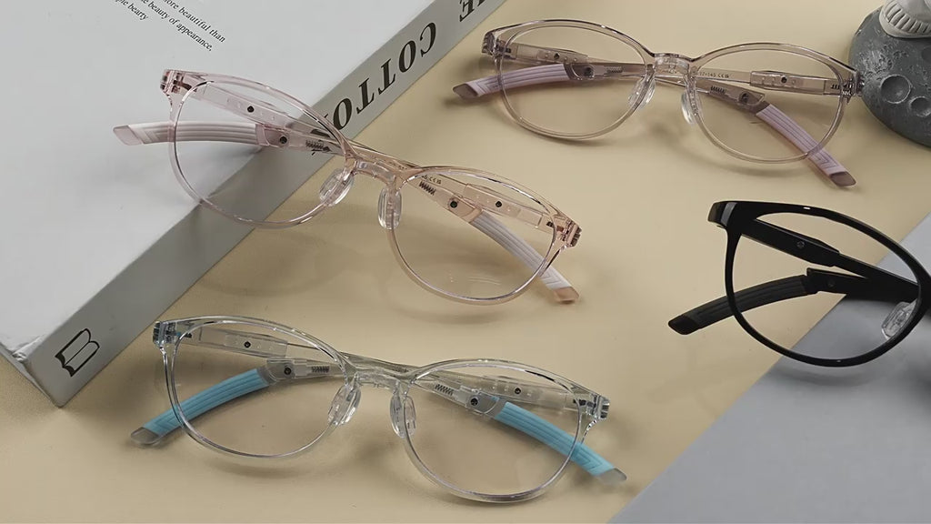 FOURGEM Kids Anti-Blue Light Oval Eyeglasses Frames K8216