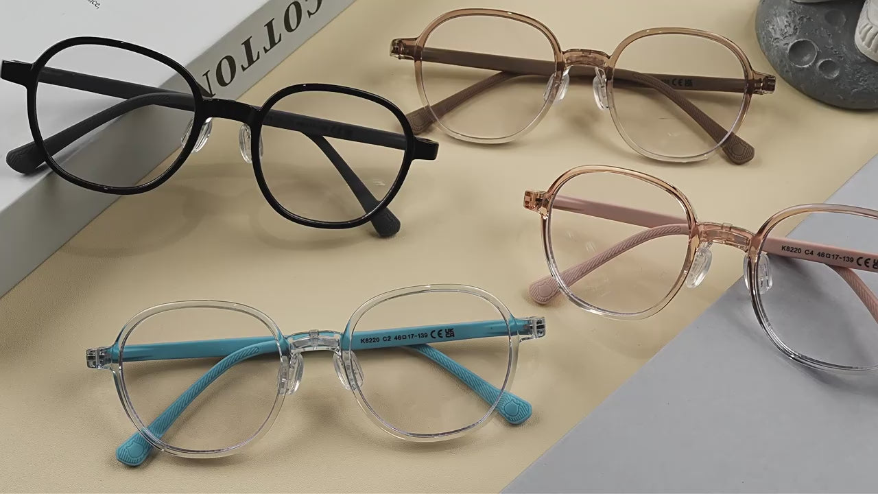 FOURGEM Kids Anti-Blue Light Oval Eyeglasses Frames K8220