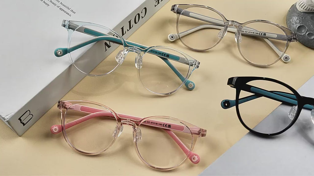FOURGEM Kids Anti-Blue Light Oval Eyeglasses Frames K8202