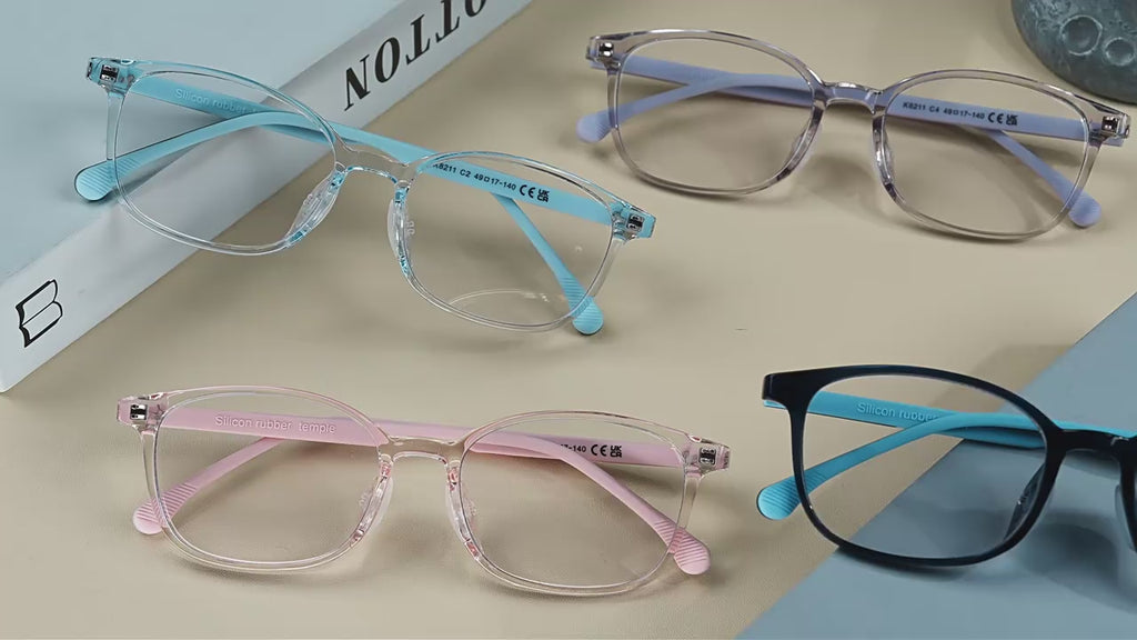 FOURGEM Girls Anti-Blue Light Oval Eyeglasses Frames K8211