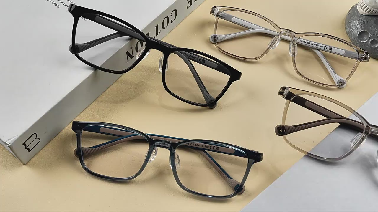 FOURGEM Kids Anti-Blue Light Square Eyeglasses Frames K8204