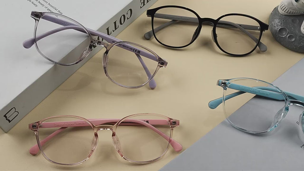 FOURGEM Kids Anti-Blue Light Oval Eyeglasses Frames K8208