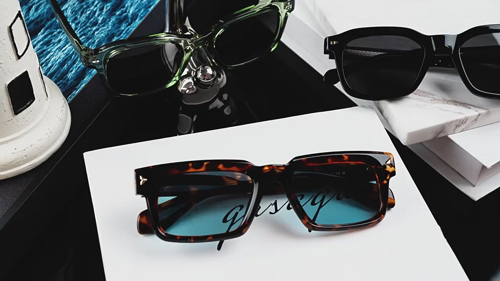 FOURGEM Vintage Square TR90 Acetate Polarized Sunglasses S31248