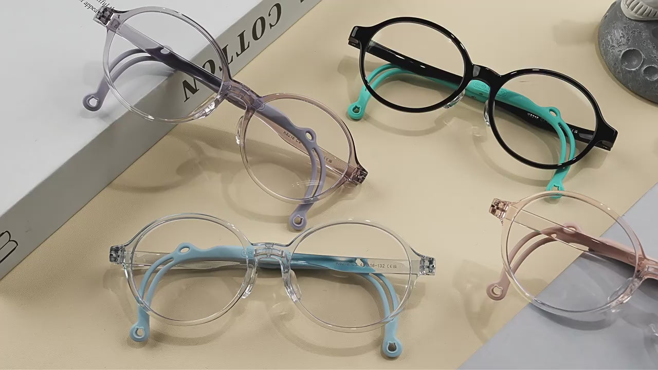 FOURGEM Kids Anti-Blue Light Oval Eyeglasses Frames K8218
